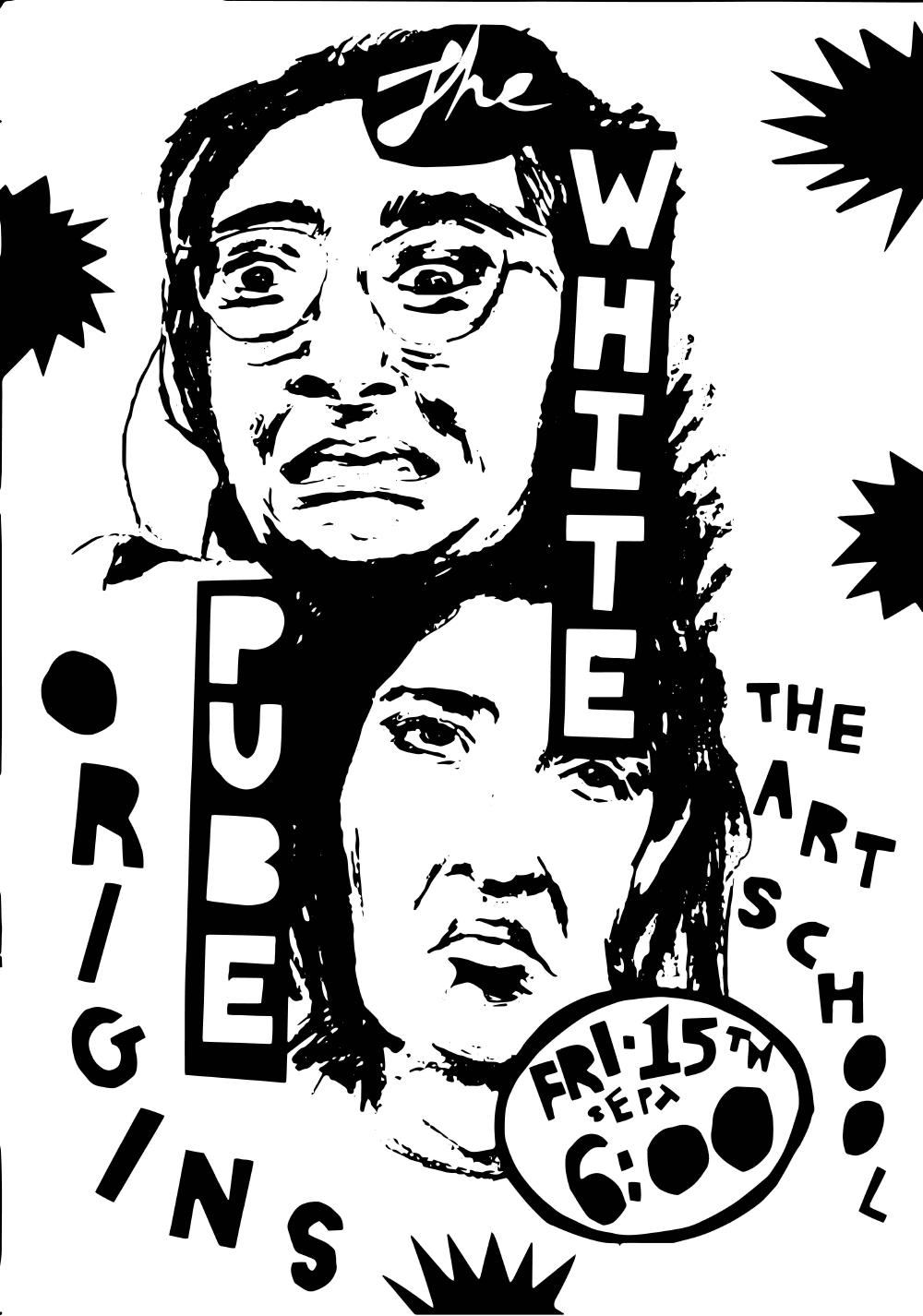 a drawing advertising a twp talk in which gab and zarina's faces are made to look sort of gruesome and strained ll