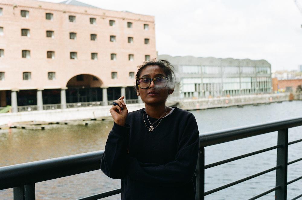 zarina vaping in the tobacco docks in liverpool