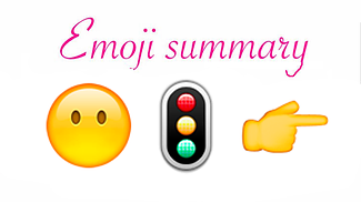 emoji summary of a blank face, traffic lights, and a hand points to the right