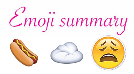 emoji summary of a hot dog a cloud and a face in anguish