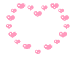 a heart shape with tiny hearts around the edges