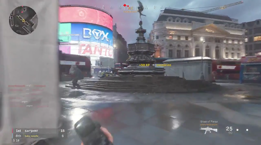 the player walks up to the fountain in picadilly