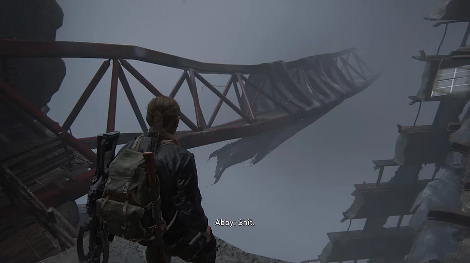 Abby is afraid of heights  The Last of Us Part II 